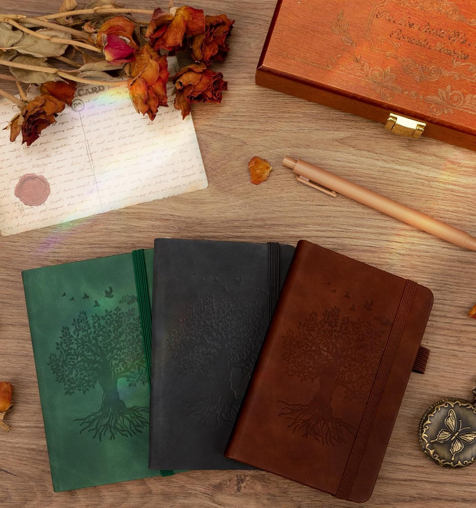 3 Pack Pocket Journaling Notebooks, A6 Small Notebook Total 360 Pages Journaling