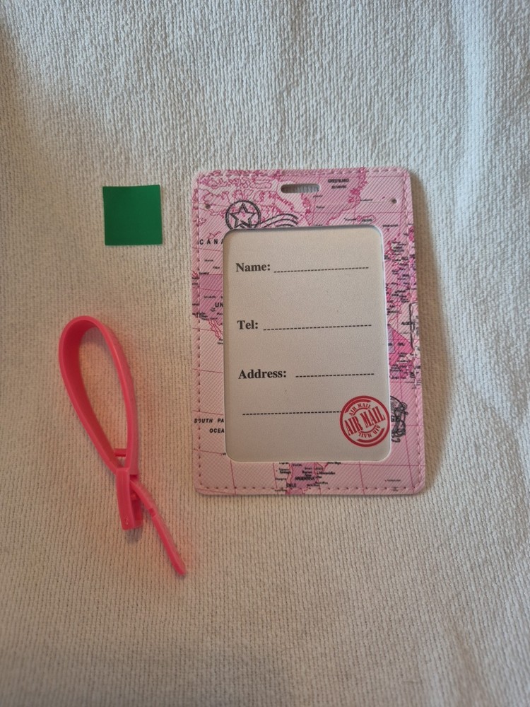 pink world luggage tags