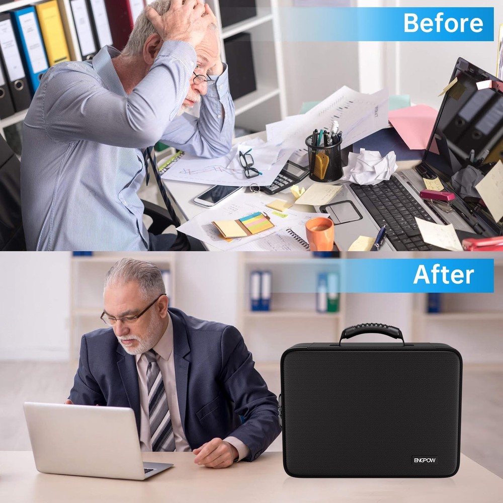 Fireproof Document Box with Lock,5200℉ Soft Case Fireproof Box with 25 Pocket...