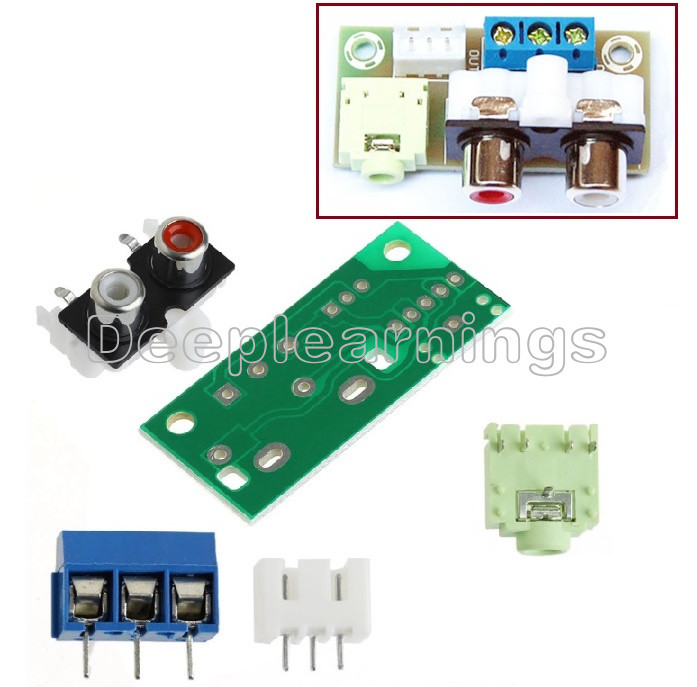 Audio Switch Board RCA 3.5mm Socket Input Block Stable 5V for Amplifier DIY Kit