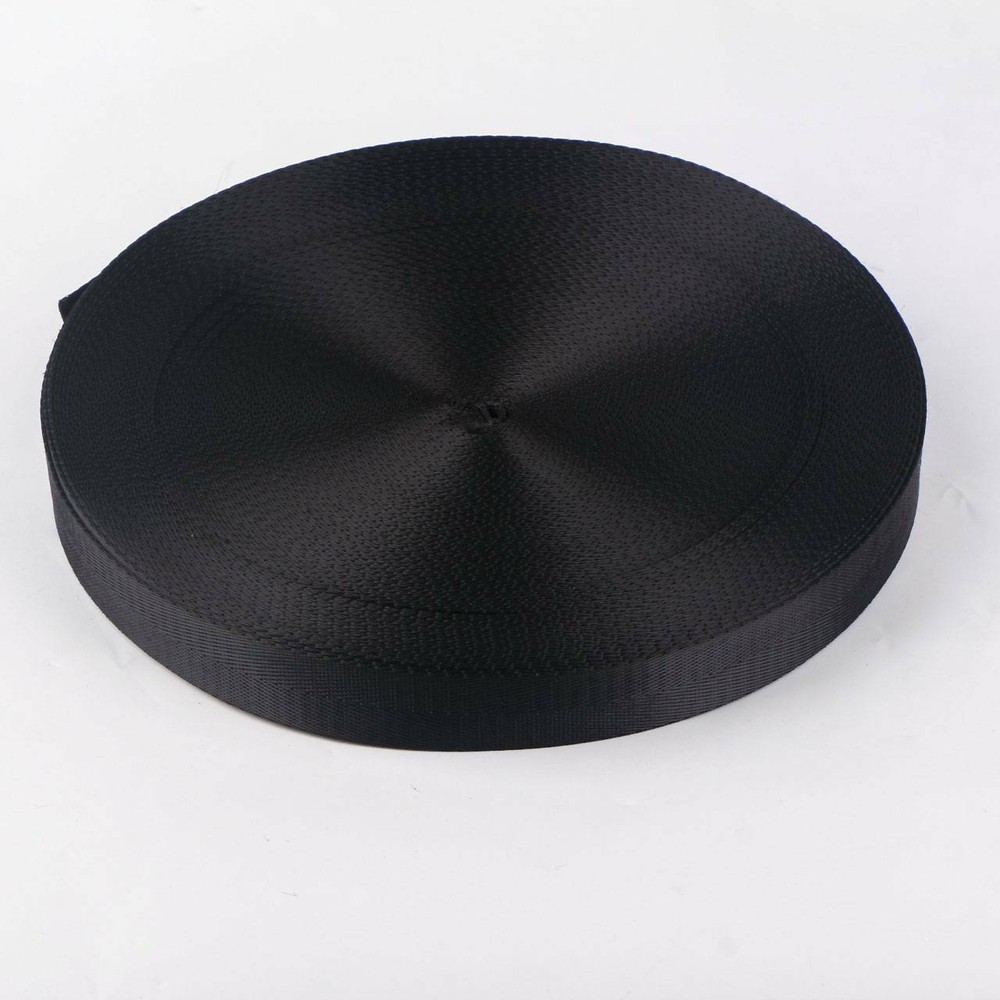 Black Wide Nylon Heavy Webbing Strap Thick Knapsack Belt 10m