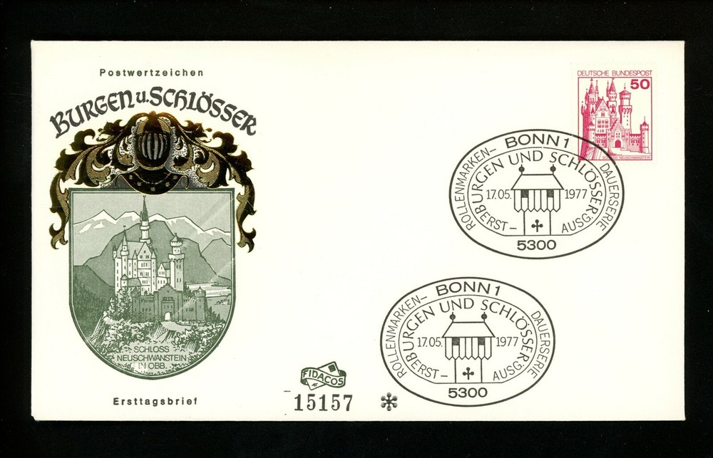Postal History Germany FDC #1236 Building castle architecture 1977