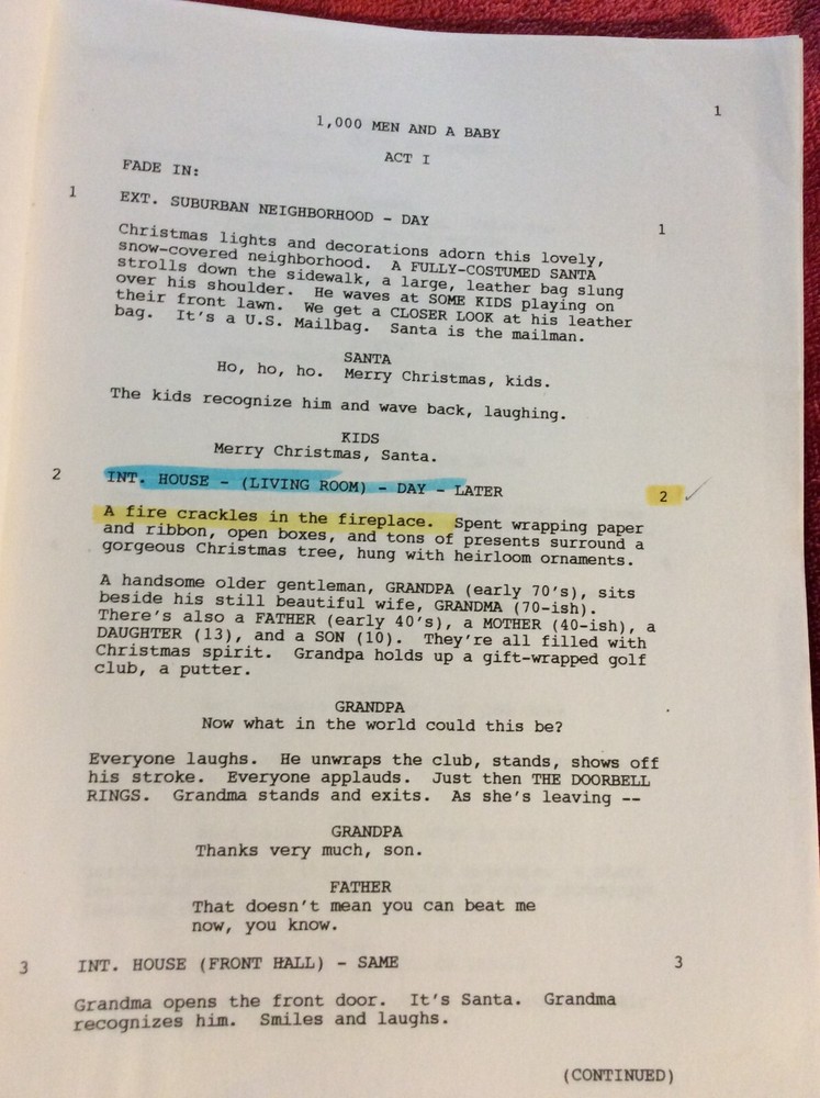 ORIGINAL SCRIPT A THOUSAND MEN AND A BABY RICHARD THOMAS DORIS ROBERTS MCRANEY