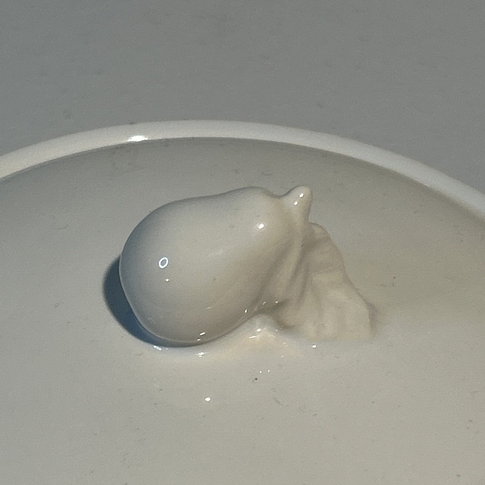Lillian Vernon Round White Pear Butter Dish