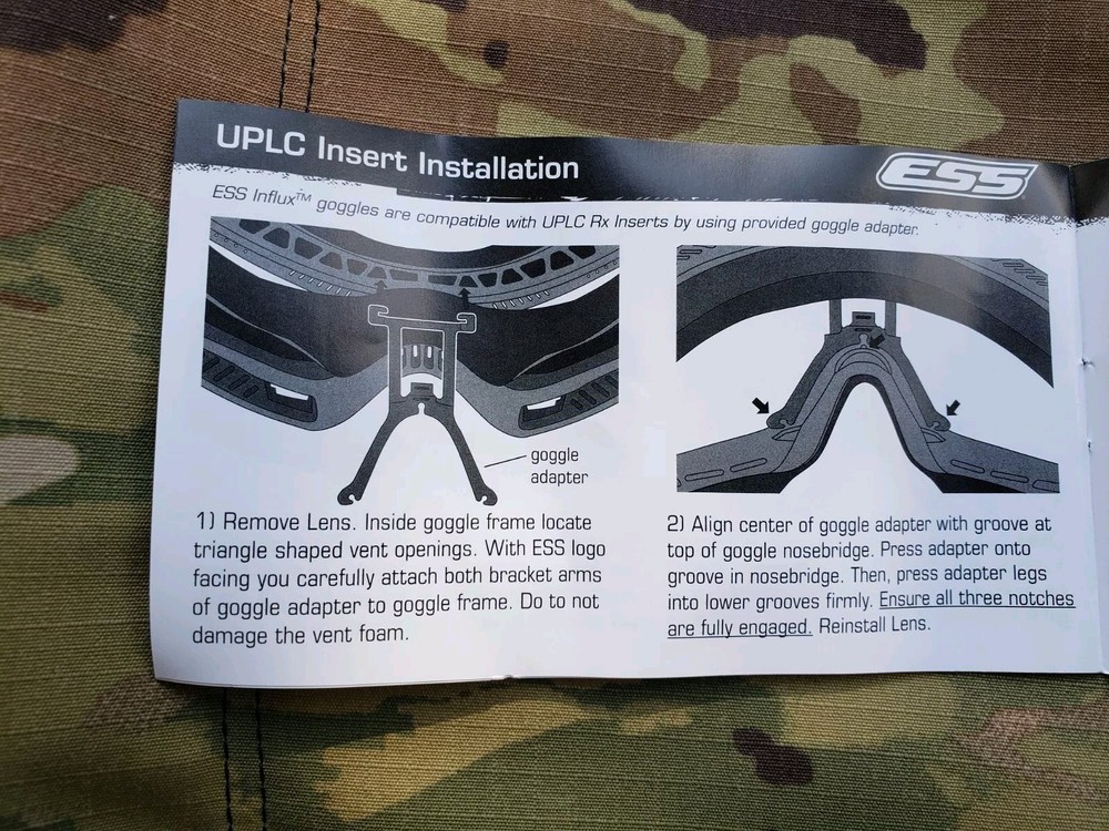 ESS Influx Adjustable Ventilation System Ballistic Goggle Terrain Tan EE7018-04
