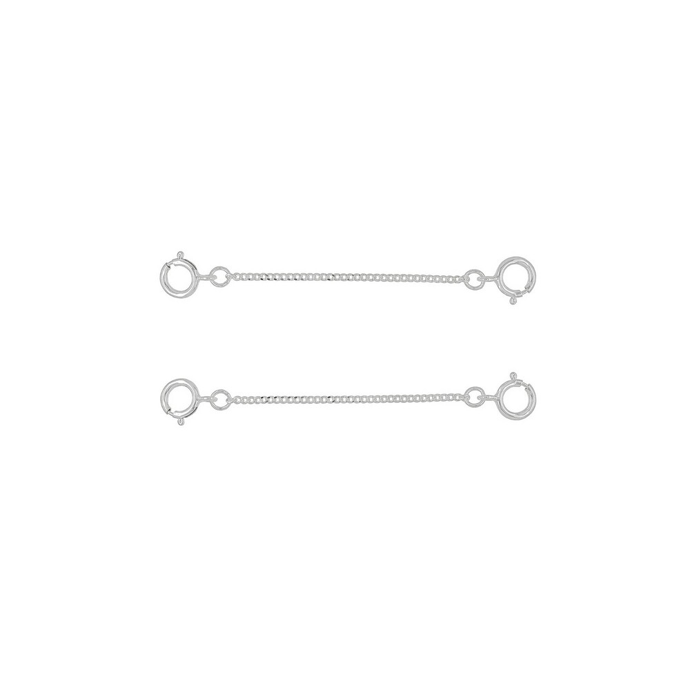 2 Sterling Silver Double Spring Ring Connector Extender Safety Chain 2" #97301