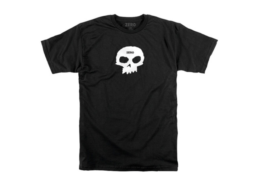 ZERO Skateboards Single Skull Logo Black T-Shirt