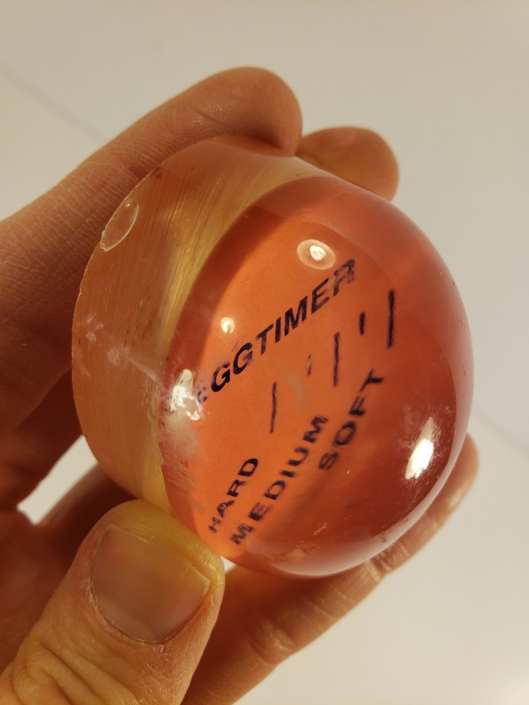 1 Vtg Egg Timer Color Changing Indicator Soft Medium and Hard Boiled Eggs Pink