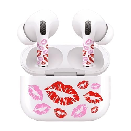 AirSkins for AirPods 4, Red Lips Design Decals, Scratch-Resistant