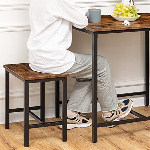 3-Piece Industrial Dining Table Set, Kitchen Table, Space Saving Dinette for