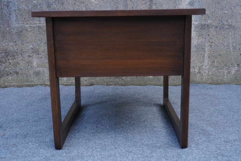 Mid Century Modern Walnut & Ash Nightstand End Table w/ Plastic Drawer Panel