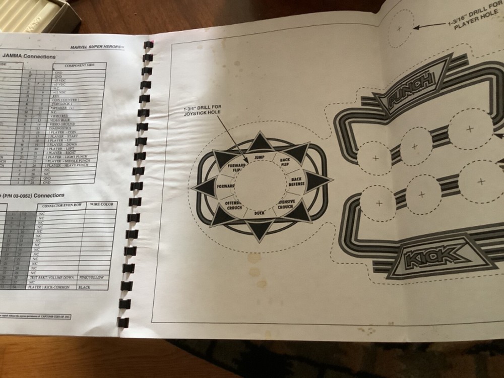 Vintage Capcom Marvel Super Heroes Operations Manual