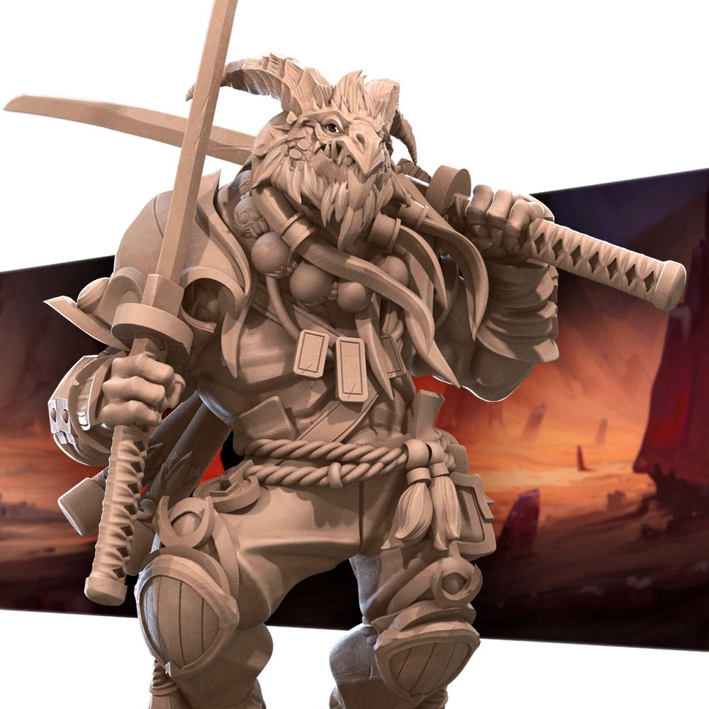 Dragonborn Monk Samurai - Bite the Bullet - Dungeons and Dragons