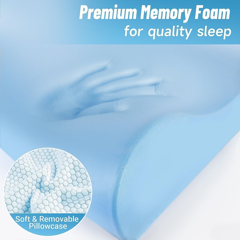 Sleeping Pillow For Neck Support, Cervical Comfort, Standard Size, Blue