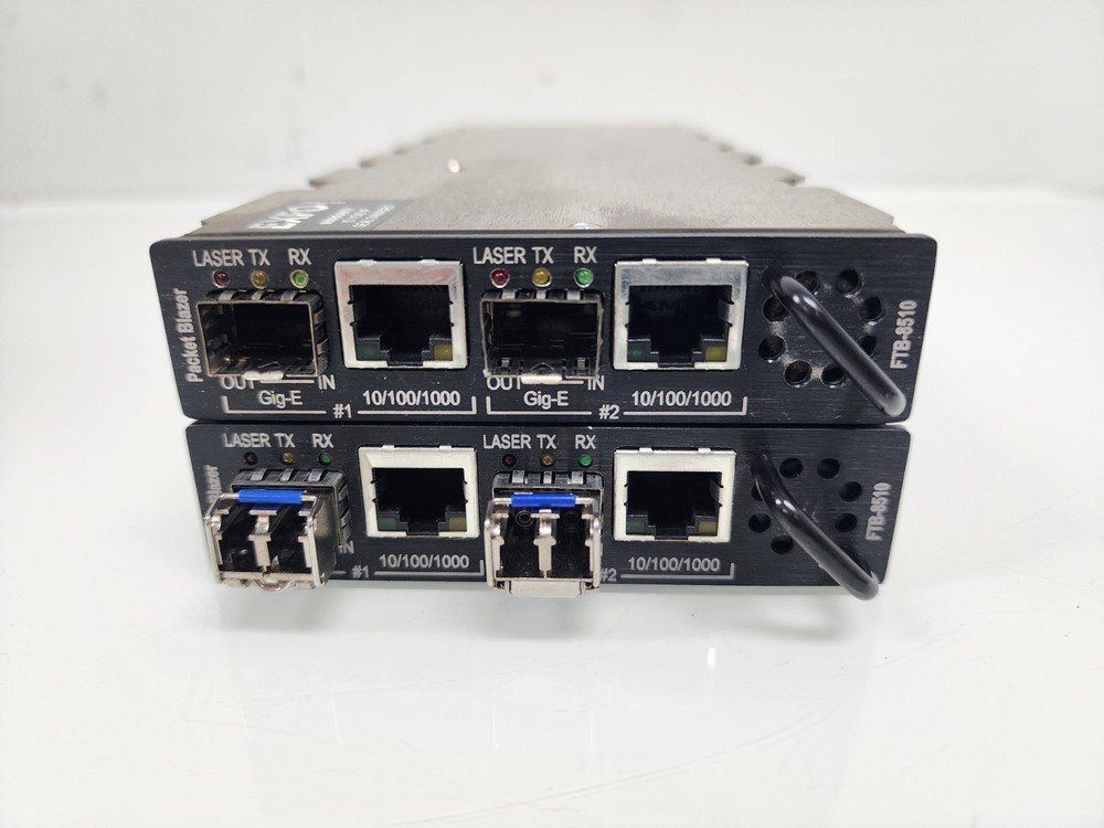 EXFO FTB-400 Network Testing, Two FTB-8510-2 Ethernet Test Modules, Gig-E, 1K