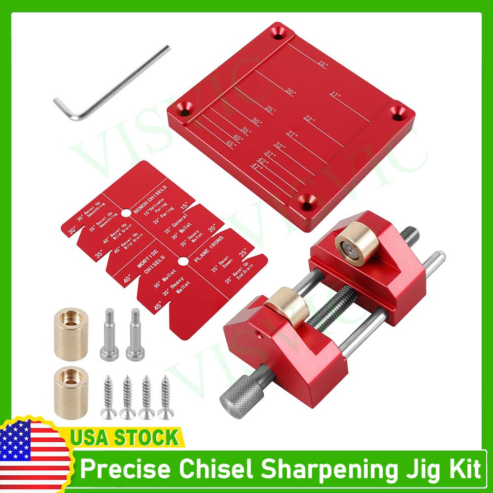 Precise Chisel Sharpening Jig Kit Honing Guide System for Woodworking Chisels