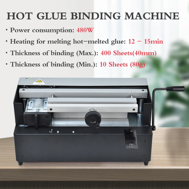 Glue Binder Book Hardcover Desktop Automatic Hot Melt Glue Binding Machine