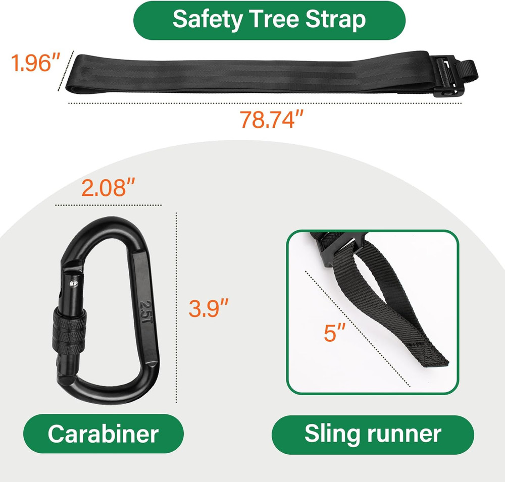 Tree Strap for Hunter Safety System Quick-Connect, Climbing Tree Stand Hunting H