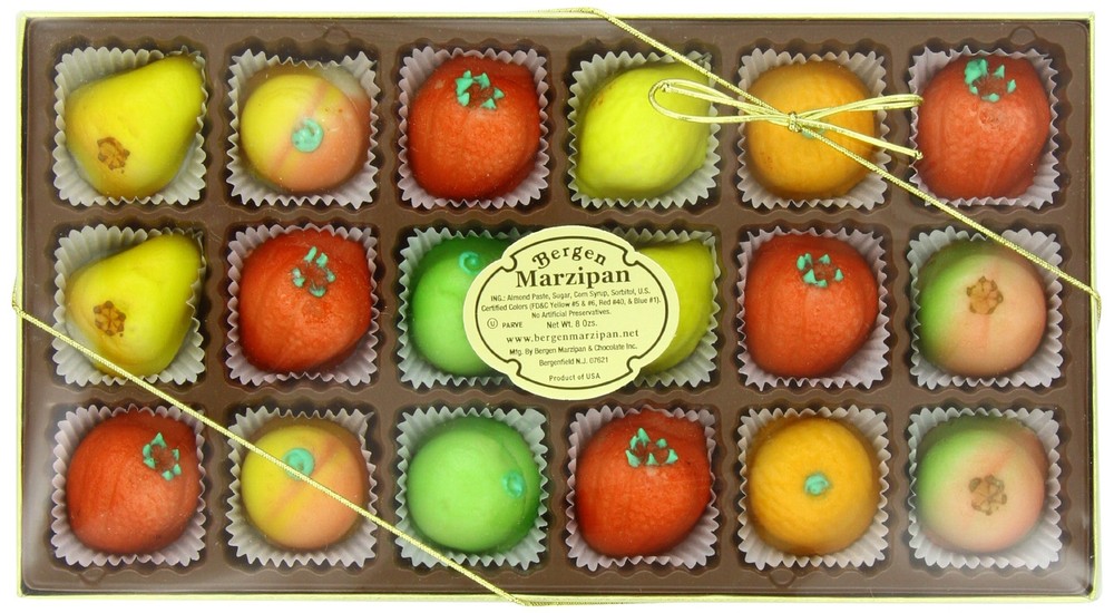Bergen Marzipan M-1 Assorted Fruit, 8 Ounce 1 Pack