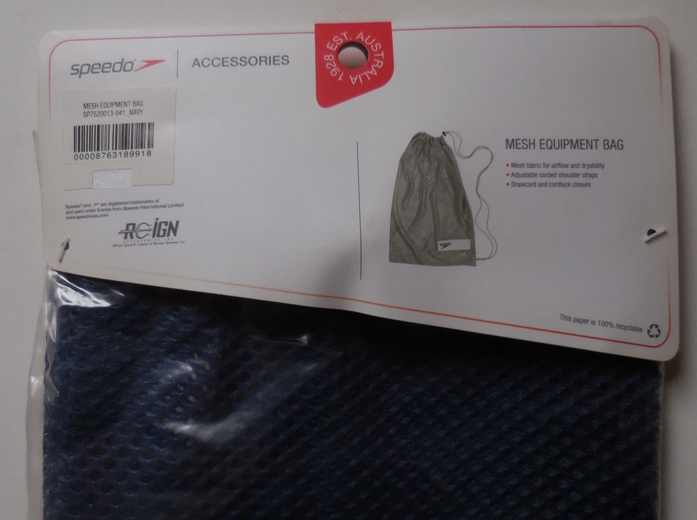 SPEEDO Mesh Equipment Bag Navy Blue/White/Black