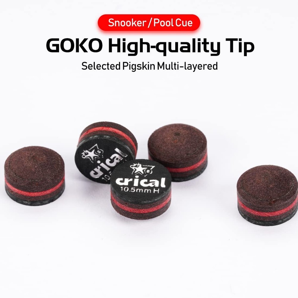 Pool Cue Tips 5 Layer Pool Stick Tips (Hardness Soft/Medium/Hard) Billiard Cu...
