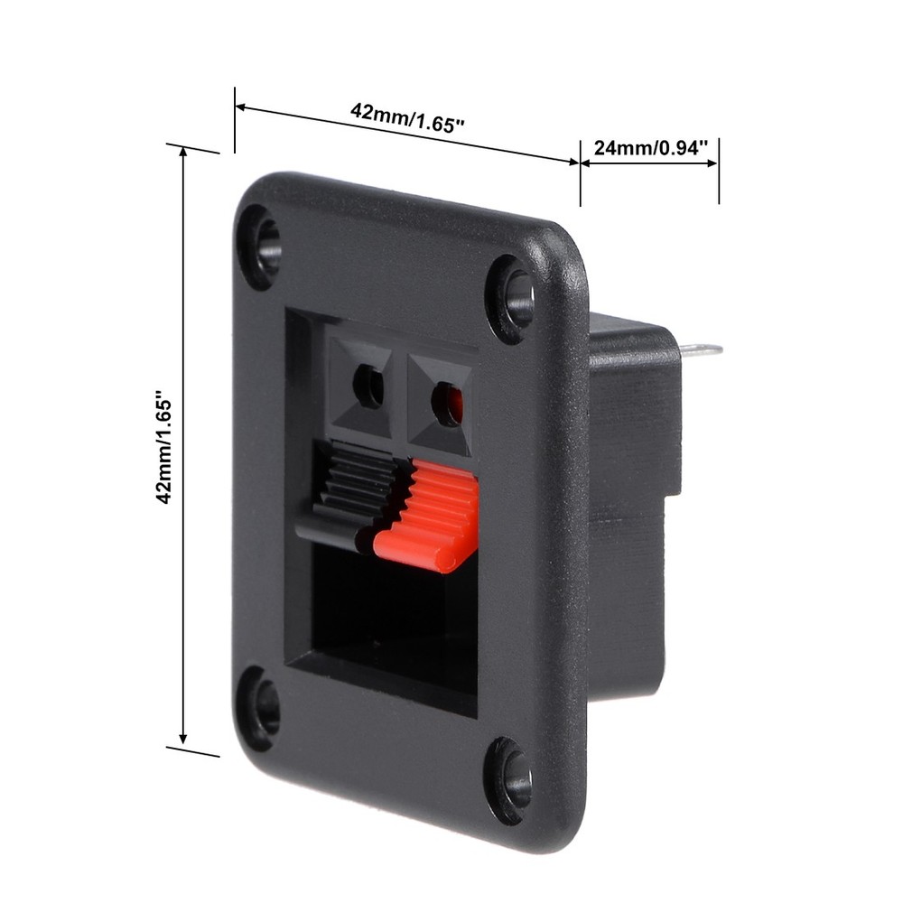 25 Pack 2 Way Jack Socket Spring Push Release Connector Speaker Terminal Block