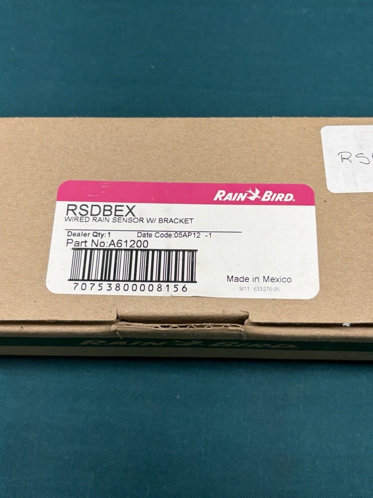 NEW Rain Bird RSDBEX A61200 Wired Rain Sensor with Bracket; Multiple Settings