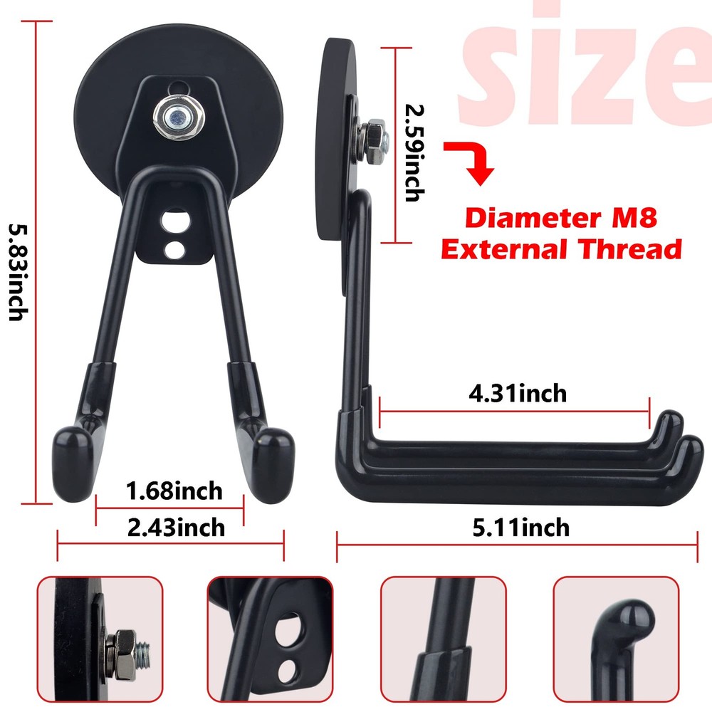 Magnetic Hooks Heavy Duty Extra Large Power Tool 2-Pack