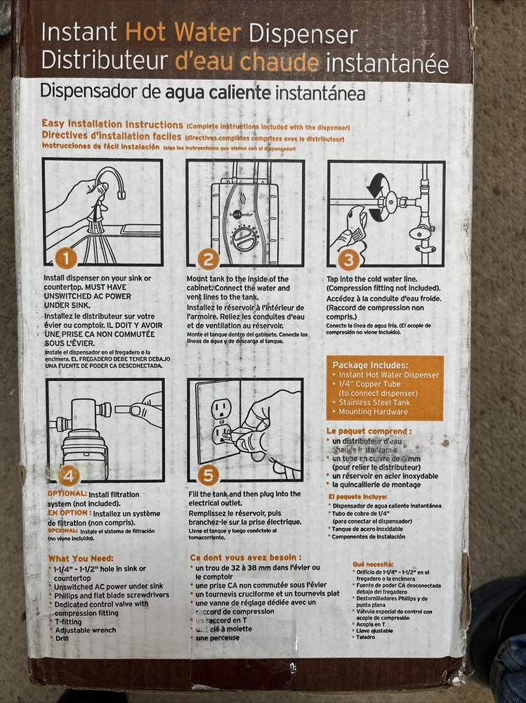 InSinkErator Involve Wave Series Instant Hot & Cold Water Dispenser Tank with 2-