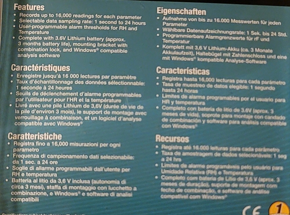 Extech RHT20 Humidity & Temperature Datalogger