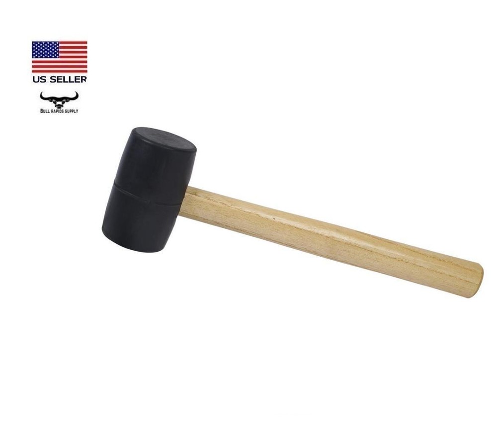 16 oz. Rubber Mallet with Wooden Handle