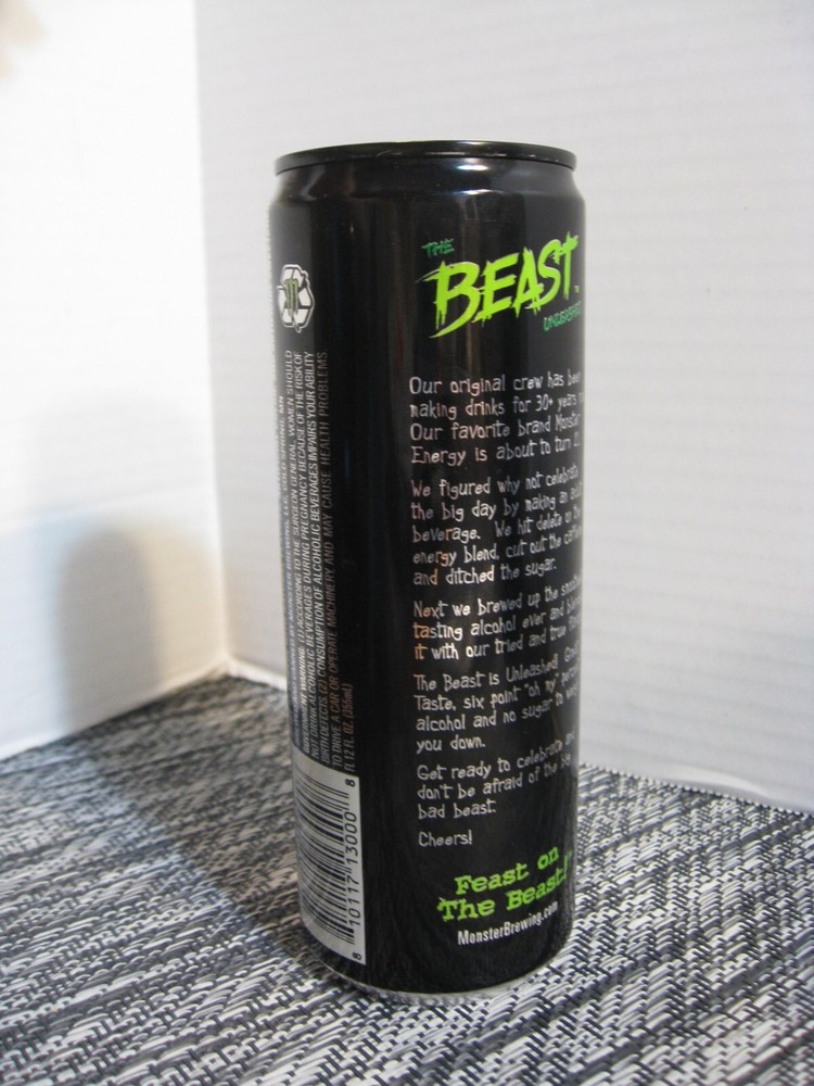Monster EMPTY Can - 12 oz. HARD Beast Unleashed - Mean Green - 2023