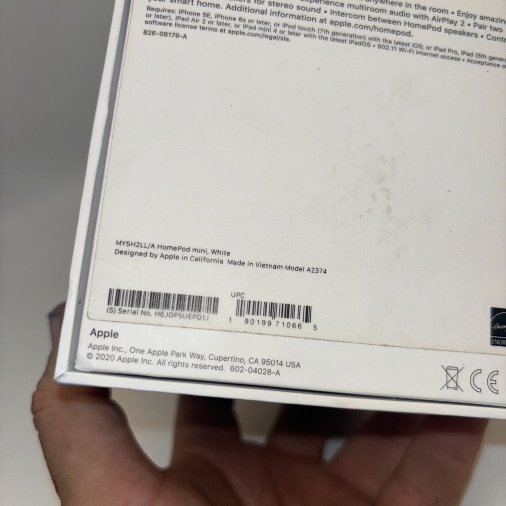Apple HomePod Mini (Box Only) Model A2374 White