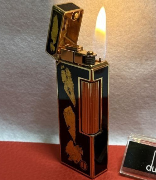 Overhauled Dunhill Rollagas lighter Black Gold d mark without box