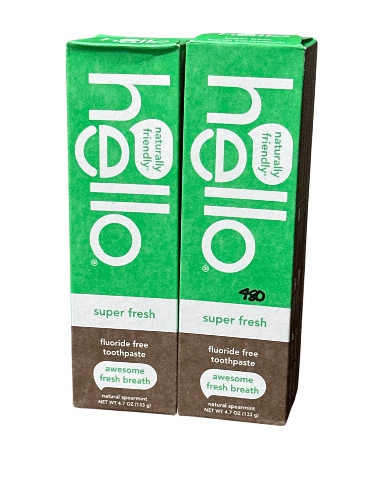 Hello Naturally Friendly Super Fresh Fluoride-Free Toothpaste Natural Spearmint