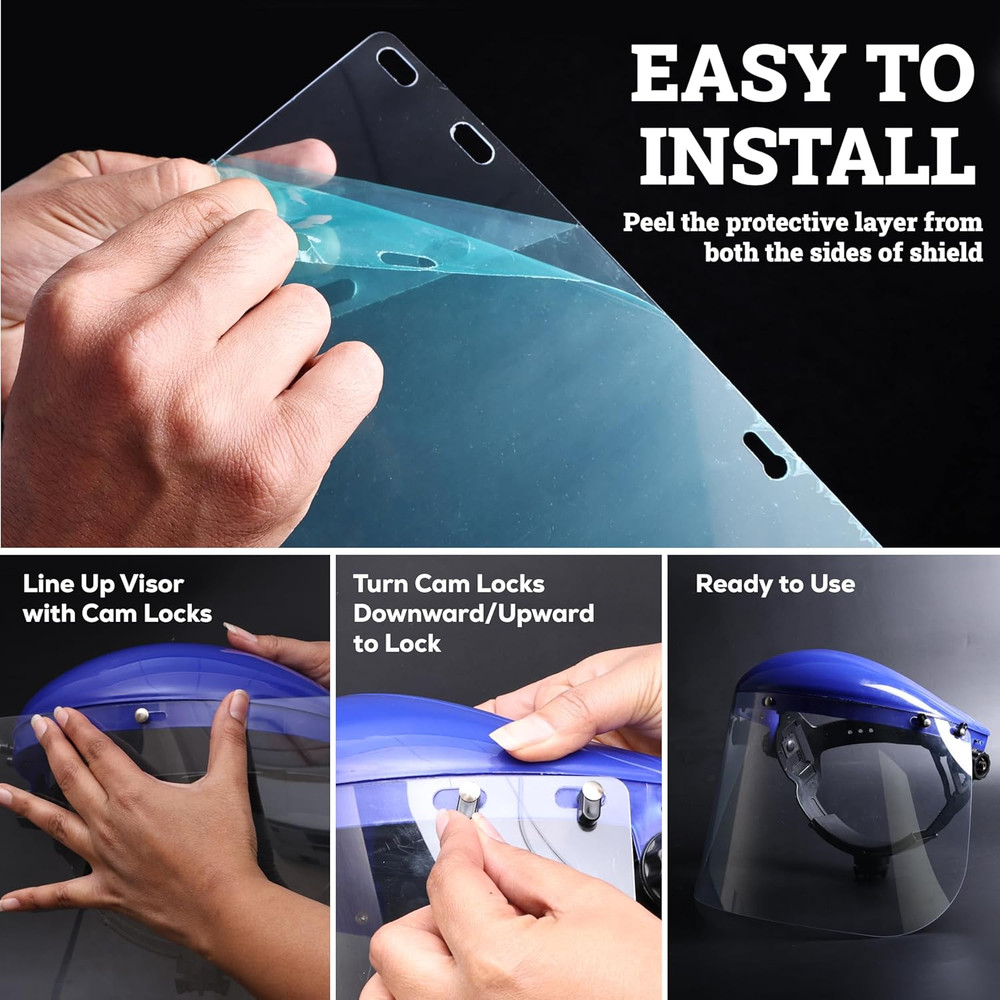 Replacement Face Shields – Clear Polycarbonate Visor, Face Shield Replacements f