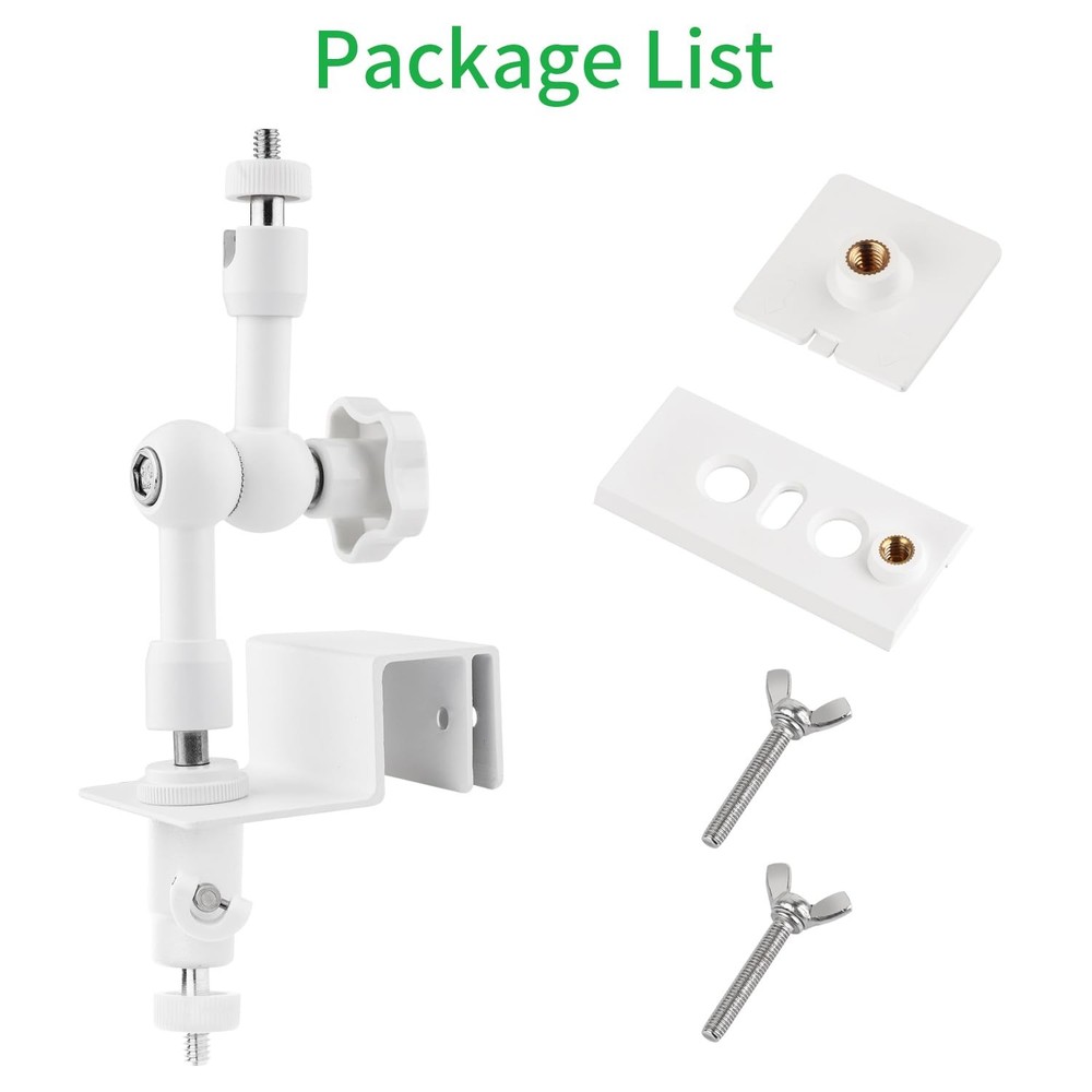 2-in-1 Gutter Mount for Solar Panel, Stick Up Cam Battery, Spotlight White