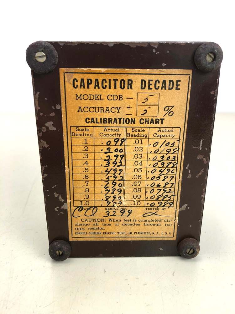 Cornell-Dubilier Decade Capacitor, Model CDB