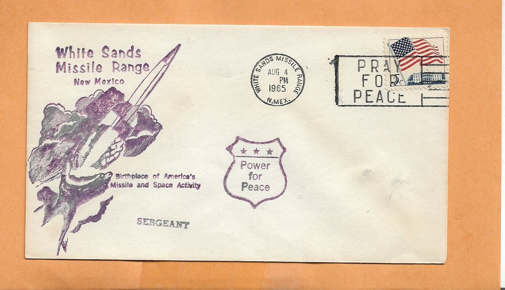WHITE SANDS MISSILE RANGE LAUNCH SERGEANT  AUG 4,1965  SPACE COVER