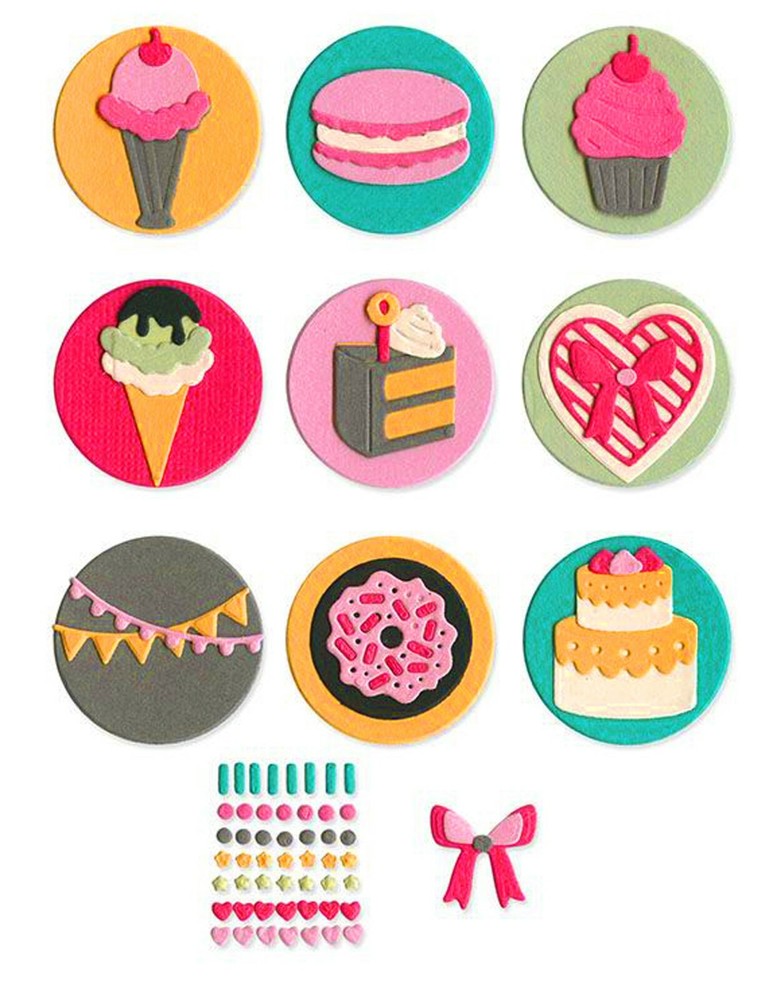 New, Retired Sizzix Thinlits Mini Sweet Treats #663620 13pc Retail $19.99