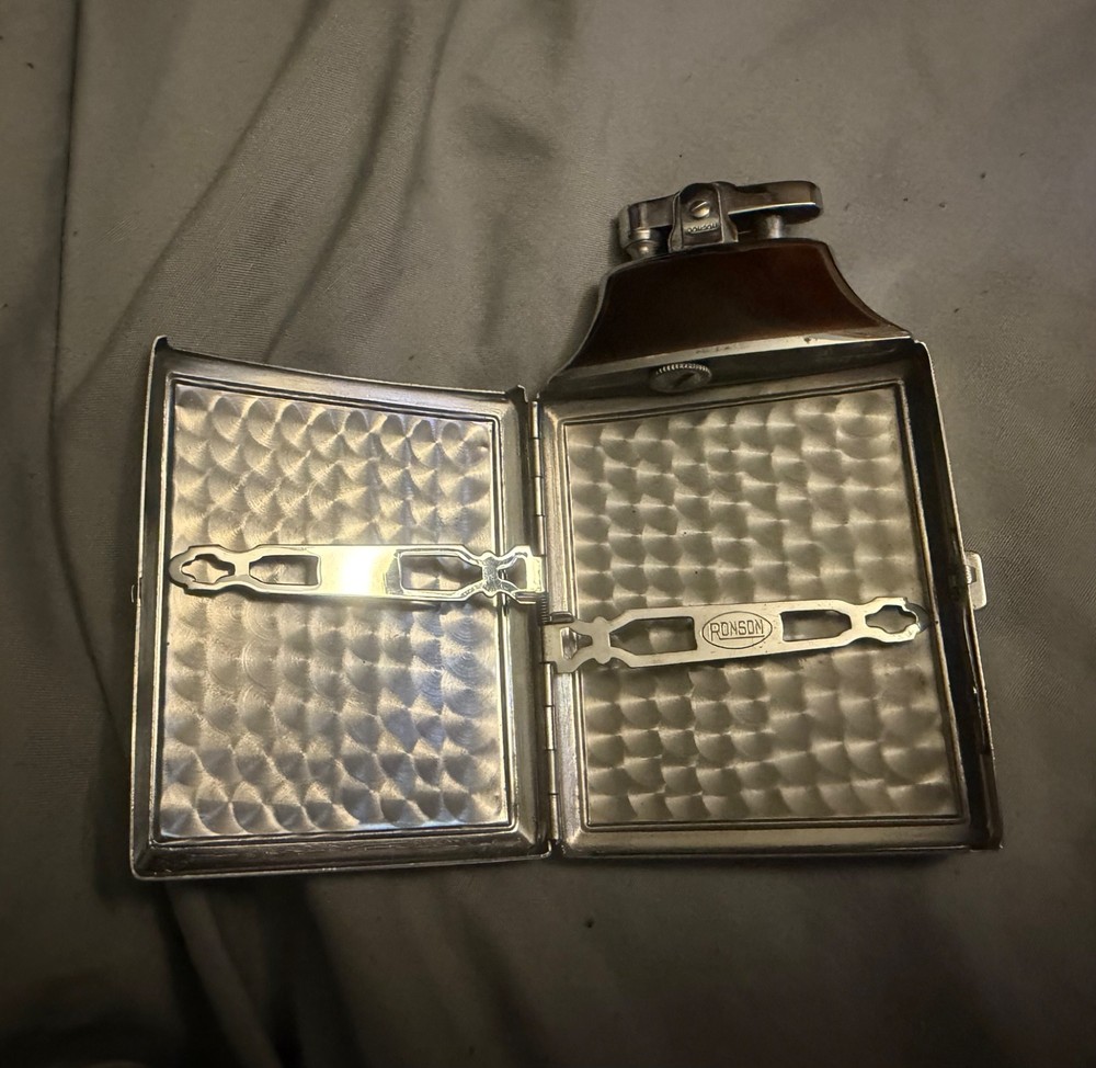 1940s Ronson Mastercase, Tuxedocase, & Lighter set
