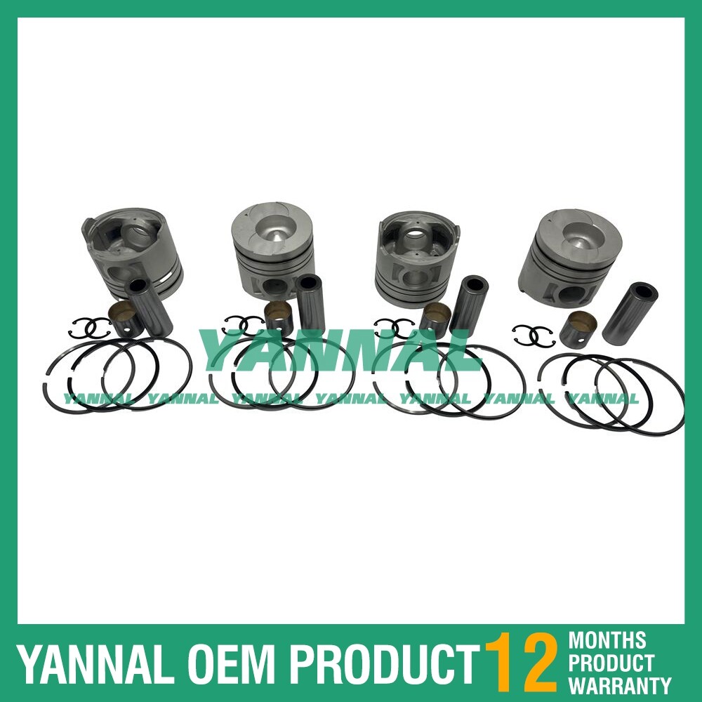 4x BD30 Piston Kit With Piston Ring STD For Nissan diesel engine parts
