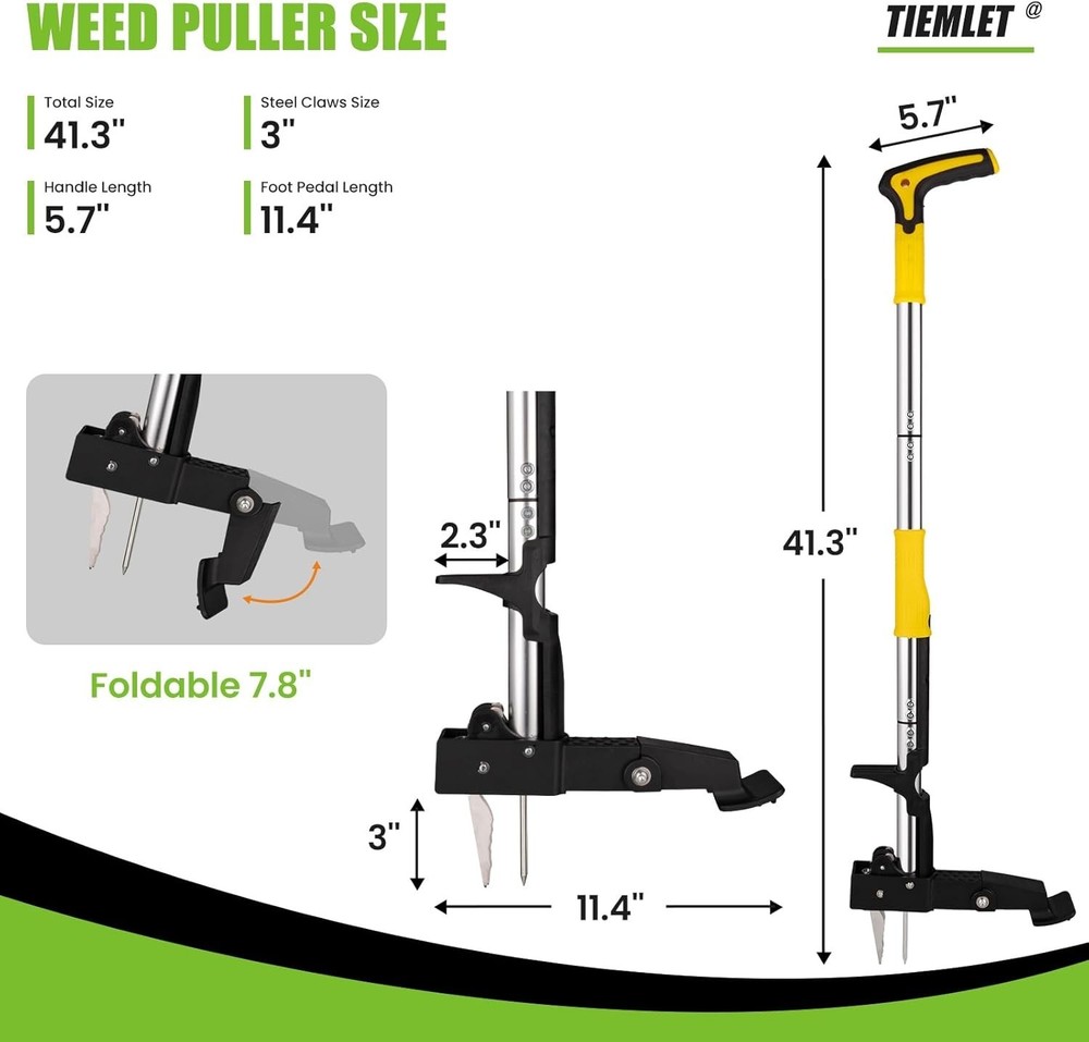 Weeder Puller Tool Stand Up Weed Tool with Long Handle Garden Weed Remover Tool