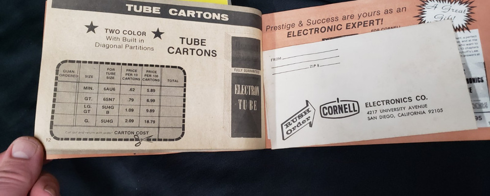 Cornell Electronics Company Mail Order Catalog / Invoice / Price Lists
