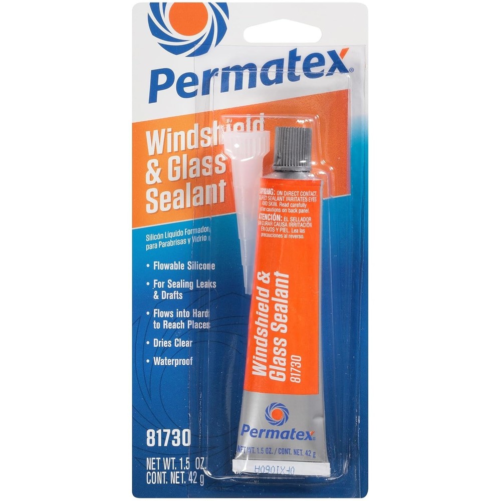 Flowable Silicone Windshield and Glass Sealer - Waterproof, 1.5 oz