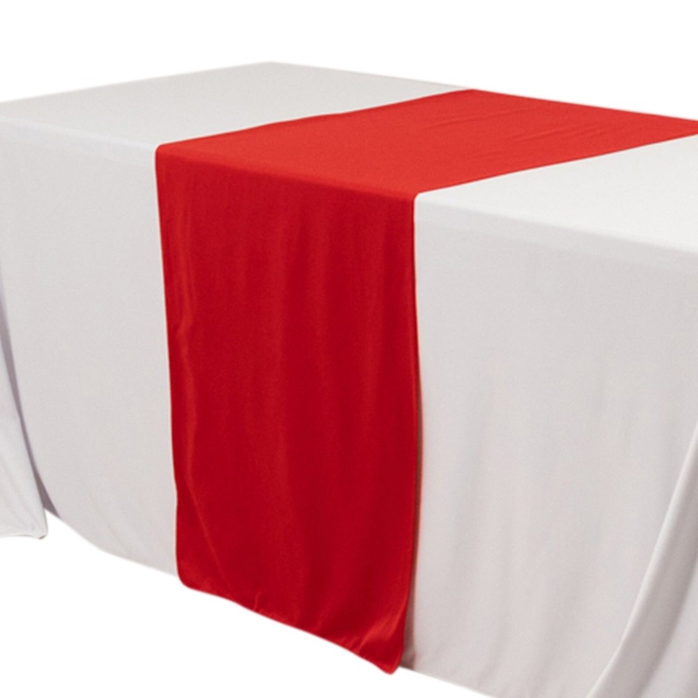 24" x 72" RED Premium Scuba Polyester Wide Table Runner Wedding Party Tabletop