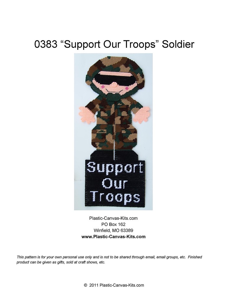 Support Our Troops-Army-Wall Hanging-Plastic Canvas Pattern or Kit