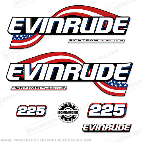Fits Evinrude 225hp Flag Series Decals