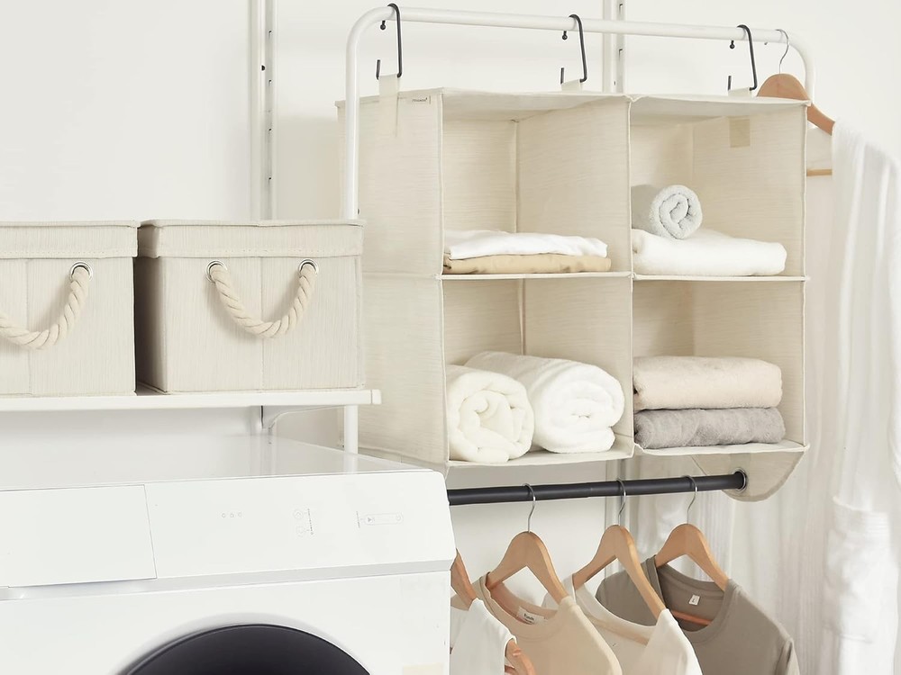 Hanging wardrobe storage rack 4-compartment wardrobe storage rack
