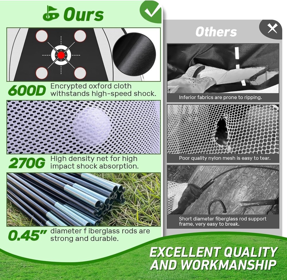 Impact-Resistant Golf Training Net 10x7FT – Ideal for Backyard & Home Practice